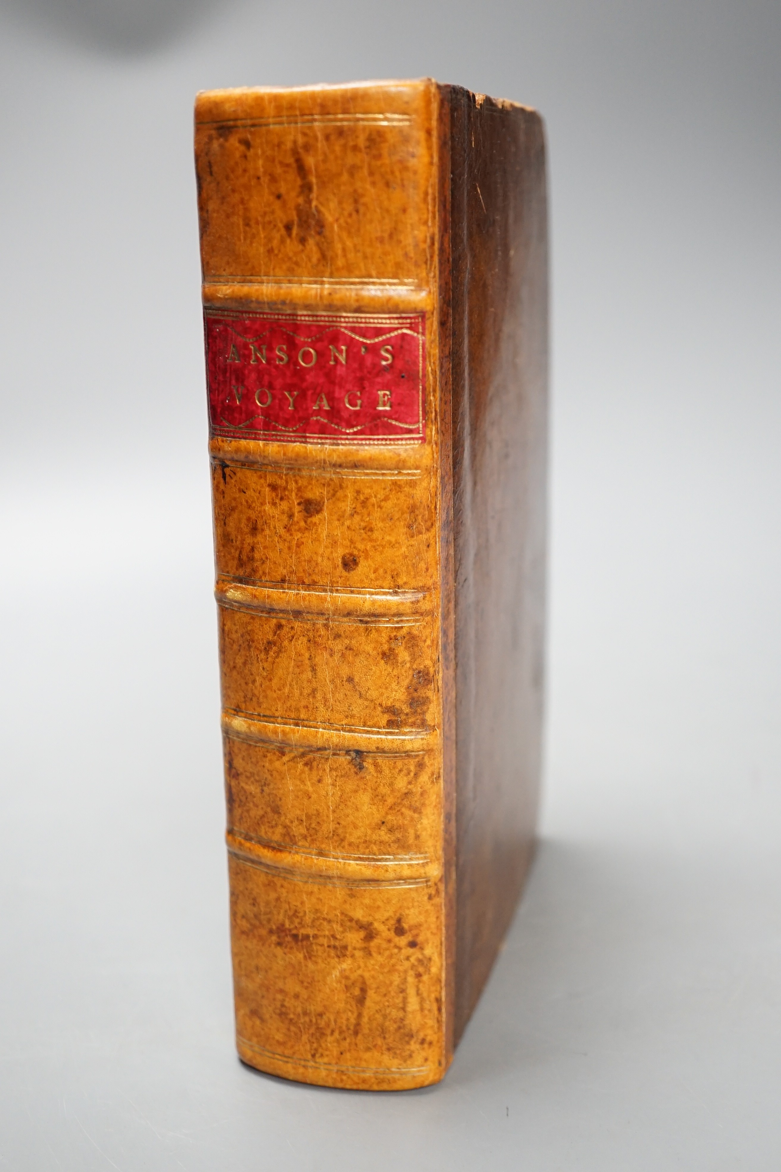 Anson, George, Baron Anson - A Voyage Around The World, 2nd edition, 8vo, calf, rebacked, with 3 folding maps and portrait, London 1748